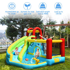 6-in-1 Inflatable Water Slide Bounce House & Jumping Castle Water Park without Blower