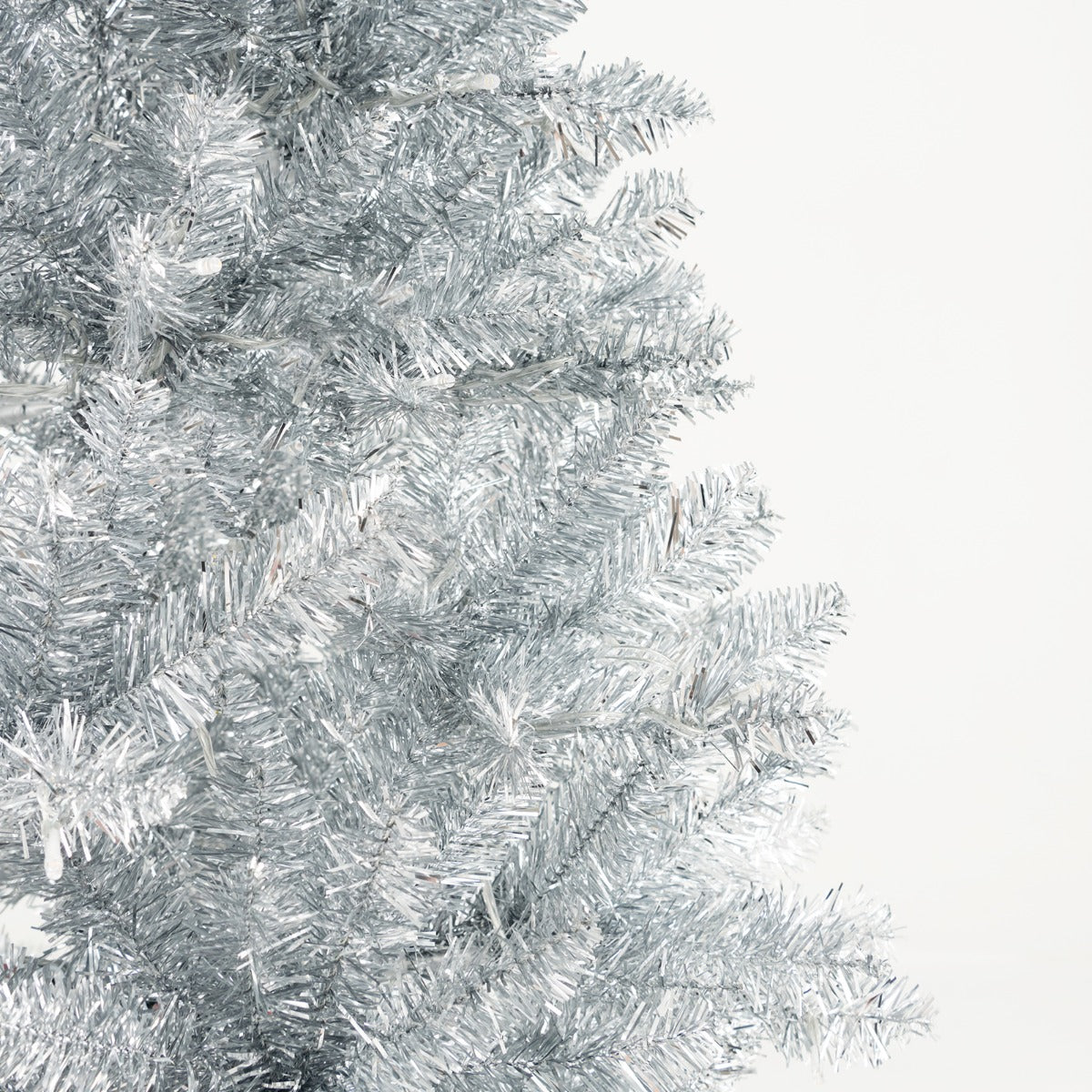 1.8 M Artificial Xmas Tree Silver with Tinsel Leaves and 790 Branch Tips