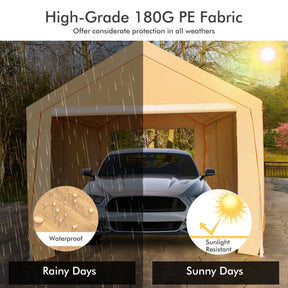 10 x 20 Feet Portable Heavy-Duty Carport with Removable Sidewalls