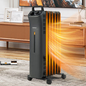 1500W Oil Filled Space Heater with 3-Level Heat and Overheat Protection