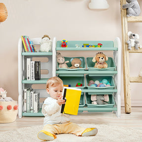 Kids Toy Storage Organizer with Bins and Multi-Layer Shelf for Living room and Playroom