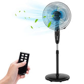 16 Inches Adjustable Height Fan with Quiet Oscillating Stand and  LCD Display