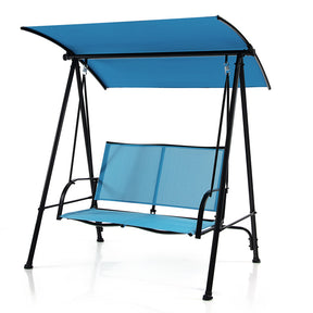 2-Seat Outdoor Patio Backyard Swing Chair with Canopy