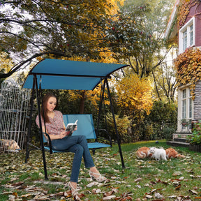 2-Seat Outdoor Patio Backyard Swing Chair with Canopy