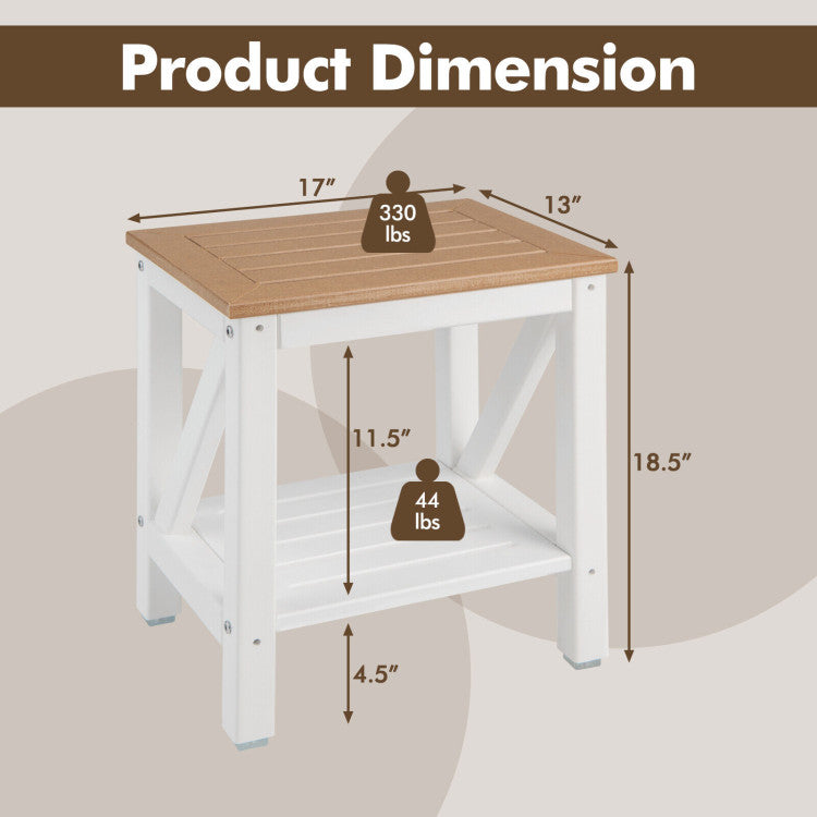 2-Tier Heavy Duty Shower Bench with Storage Shelf for Bathroom and Bedroom