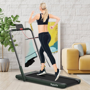 2.25 HP 2-in-1 Folding Walking Pad Treadmill with Remote Control and LED Display