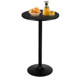 24-Inch Modern Round Cocktail Table Coffee Table with Metal Base and MDF Top