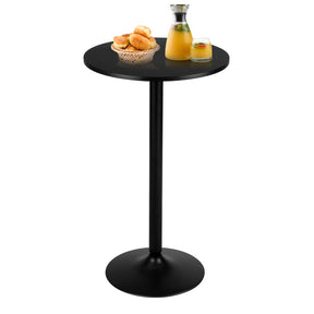 24-Inch Modern Round Cocktail Table Coffee Table with Metal Base and MDF Top