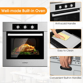 24 Inch Single Wall Mounted Oven 2.47Cu.ft with 5 Cooking Modes