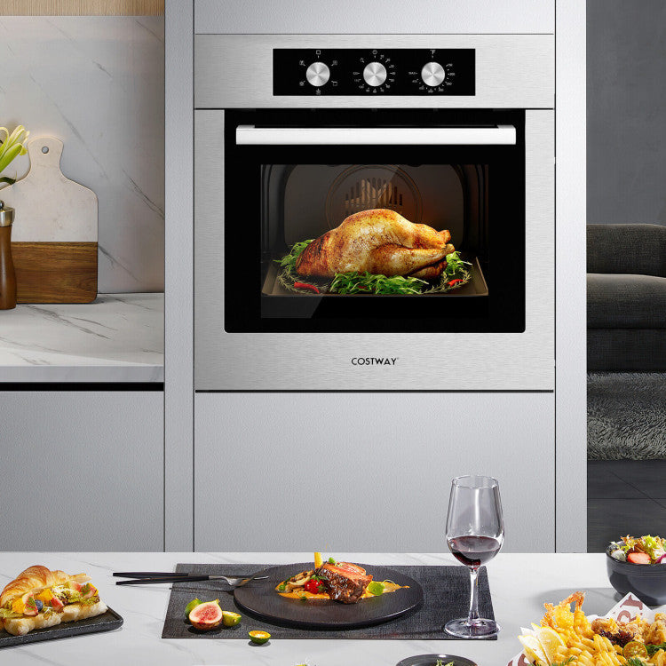 24 Inch Single Wall Mounted Oven 2.47Cu.ft with 5 Cooking Modes