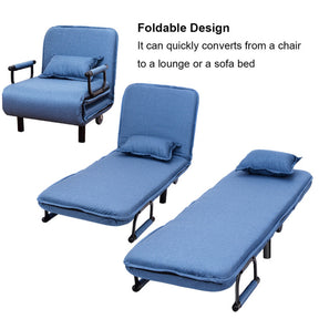 26.5 Inch Folding Leisure Recliner Sofa Bed with silent wheels & adjustable backrest