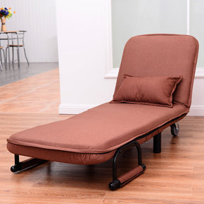 26.5 Inch Folding Leisure Recliner Sofa Bed with silent wheels & adjustable backrest