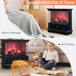 27 Inch Freestanding Electric Fireplace with 3-Level Adjustable Brightness Thermostat