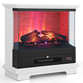 27 Inch Freestanding Electric Fireplace with 3-Level Adjustable Brightness Thermostat