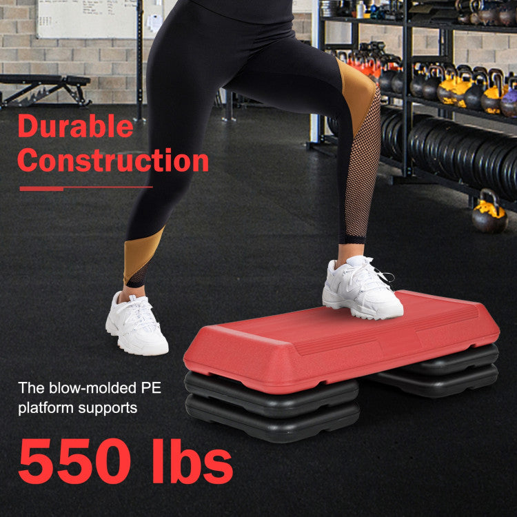 29 Inch Workout Fitness Aerobic Stepper Exercise Platform with 3 Adjustable Heights