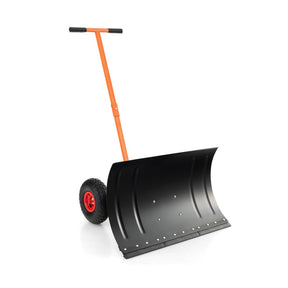 29 Inches Snow Pusher for Driveway with Adjustable Angle and Height