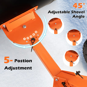 29 Inches Snow Pusher for Driveway with Adjustable Angle and Height