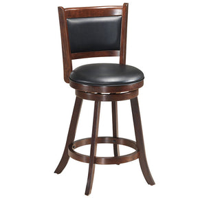 Hikidspace 2 Pieces 360° Swivel Counter Bar Stool Dining Chair with Upholstered Seat_Brown