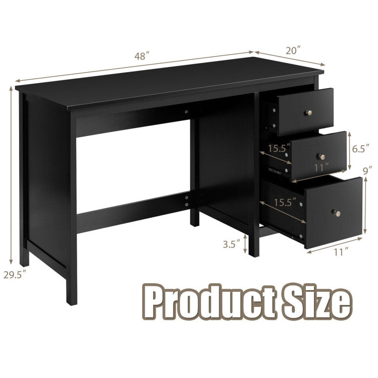 3-Drawer Gaming Computer Office Desk Writing Study Desk for Home