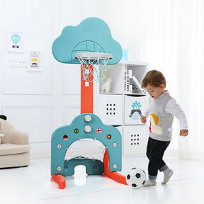 3-in-1 Adjustable Basketball Hoop Set with Balls for Kids