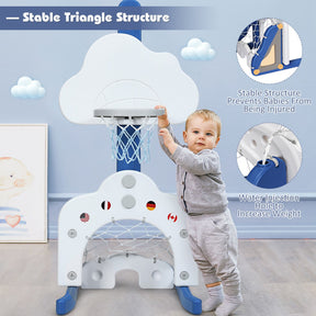 3-in-1 Adjustable Basketball Hoop Set with Balls for Kids