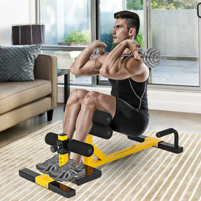 3-in-1 Squat Ab Workout Home Gym Sit-up Machine with 6 Levels Adjustable Height