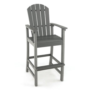 Outdoor HDPE Bar Stool 30 Inches Counter Height Adirondack Chair for Garden