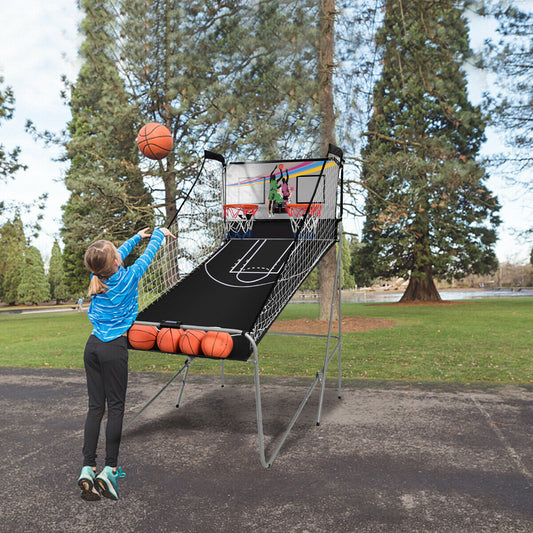 8-in-1 Electronic Basketball Hoop Arcade Game for Indoor