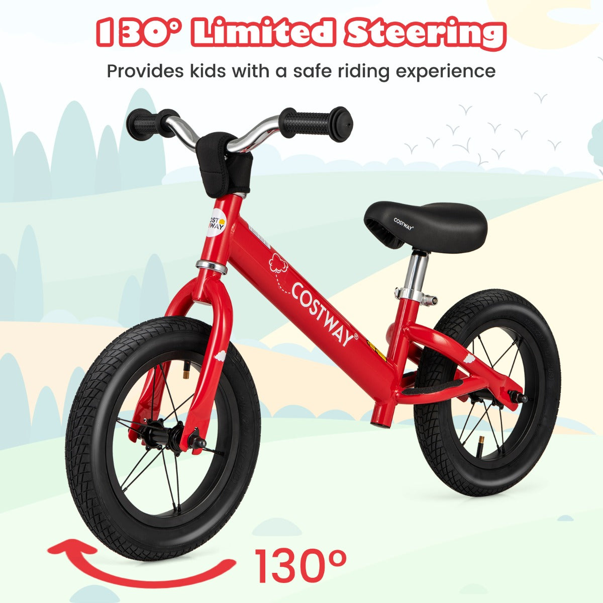 30 cm Toddler Balance Bike with Height Adjustable Handlebar and Seat