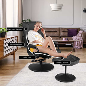 360° Swivel Recliner Chair with Ottoman for Bedroom & Living Room