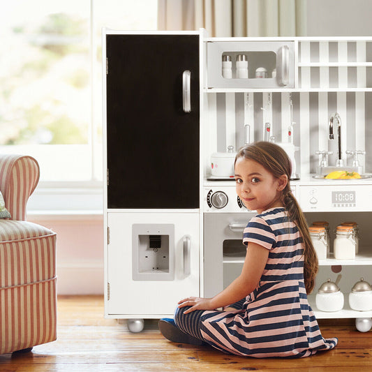 Large Wooden Kid's Play Kitchen Set Toy