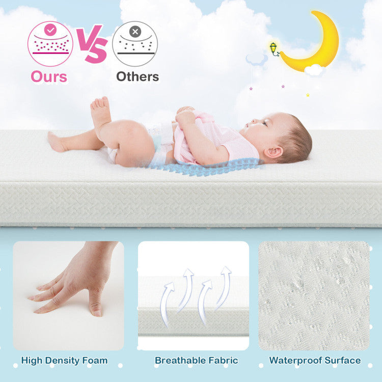 38 x 26 Inch Foldable Dual Sided Baby Mattress Pad with Removable Washable Cover