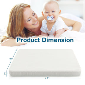 38 x 26 Inch Foldable Dual Sided Baby Mattress Pad with Removable Washable Cover