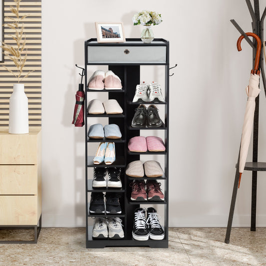 13-tier Vertical Shoe Rack with Removable Drawer