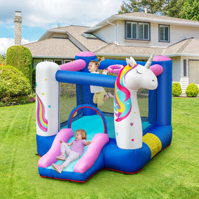 Hikidspace Kids Unicorn Inflatable Bounce House with 480W Blower