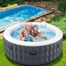 4-Person Inflatable Hot Tub Spa with 108 Massage Bubble Jets and Accessories