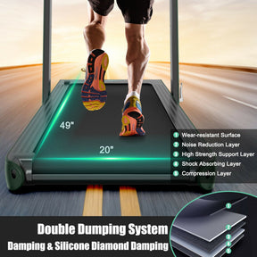 4.75HP 2-In-1 Folding Walking Pad Treadmill with APP Remote Control and LED Touch Screen