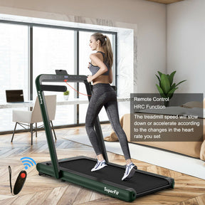 4.75HP 2-In-1 Folding Walking Pad Treadmill with APP Remote Control and LED Touch Screen