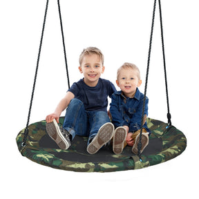 40 Inch Flying Saucer Tree Kids Swing Outdoor Play Set with Adjustable Ropes