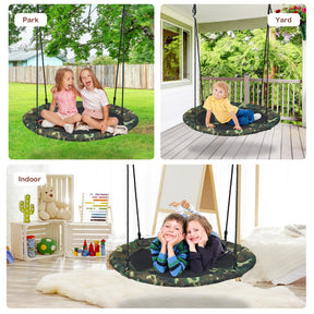 40 Inch Flying Saucer Tree Kids Swing Outdoor Play Set with Adjustable Ropes