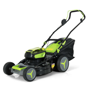 40V 18 Inch 6 Adjustable Cutting Heights Brushless Cordless Push Lawn Mower with Straw Bag