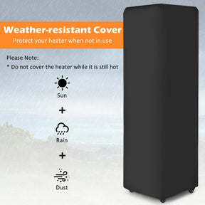 41,000 BTU Propane Patio Heater with Metal Hood and 4 Universal Wheels