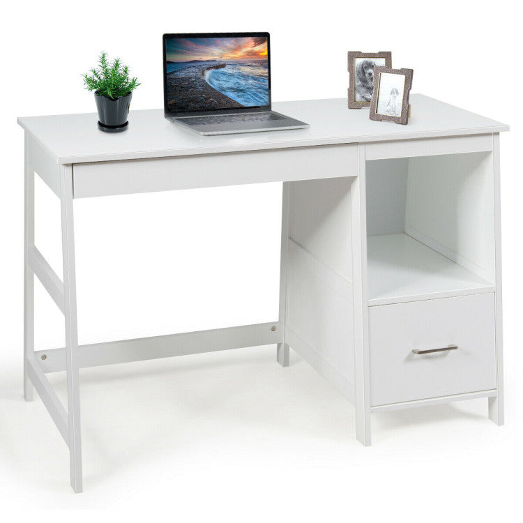 47.5 Inch Modern Computer Desk with 2 Storage Drawers for Home & Offic