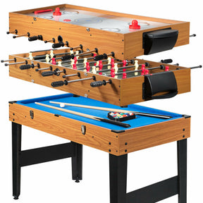 48 Inch 3-In-1 Multi Combo Pool Game Table with Soccer for Game Rooms