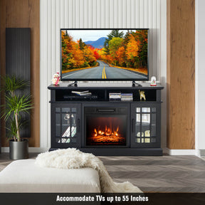 48 Inch Fireplace TV Stand with 18 Inch Fireplace Insert for TVs up to 55 Inch