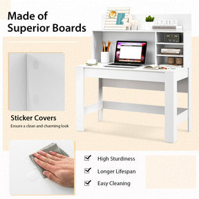 48 Inch Writing Computer Desk with Anti-Tipping Kits and Bookshelf