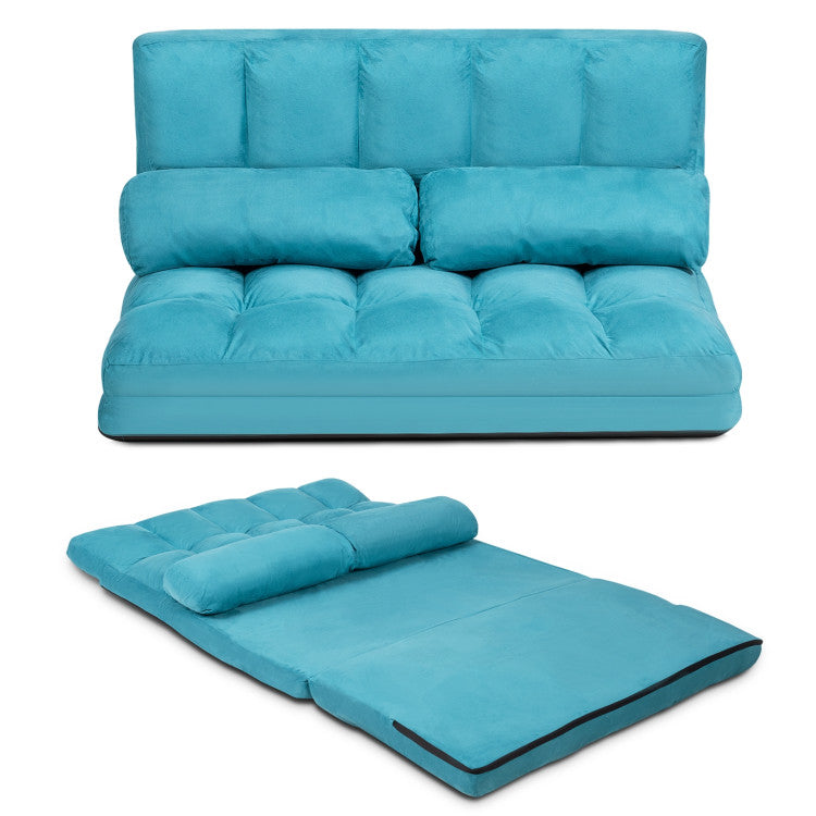 6-Position Foldable Floor Sofa Bed with Detachable Cloth Cover