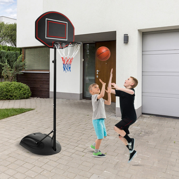 5.5 to 7.5 FT 5-Level Adjustable Basketball Hoop with Anti-Rust Stand and Wheels