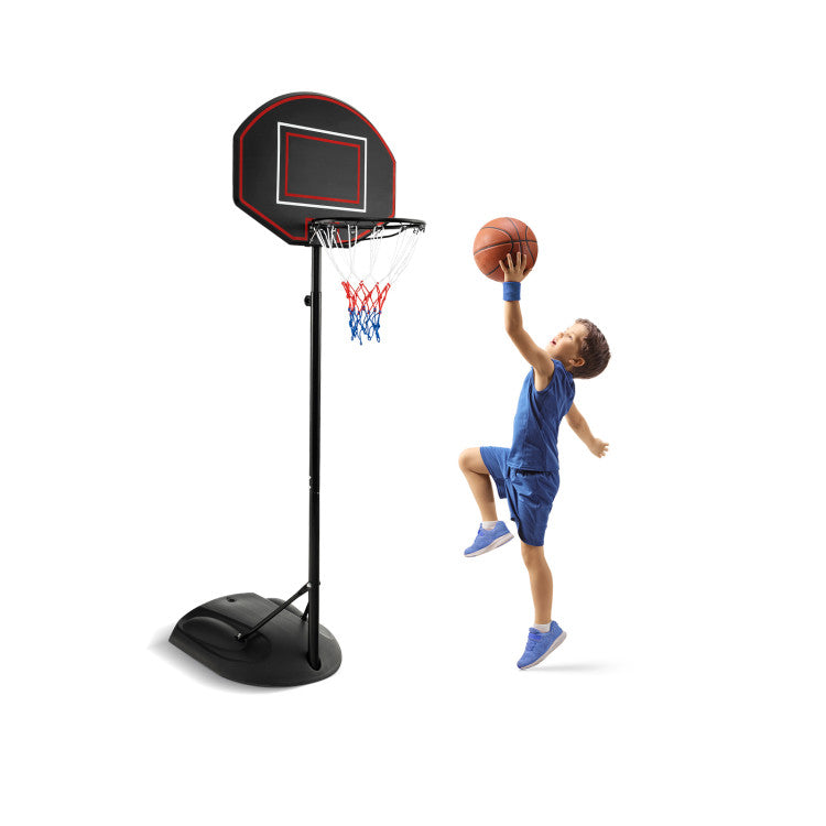 5.5 to 7.5 FT 5-Level Adjustable Basketball Hoop with Anti-Rust Stand and Wheels