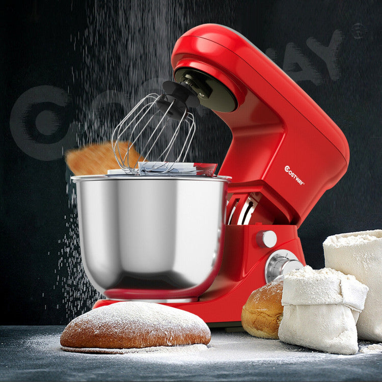 500 W 5.3 Qt 6 Speed Stand Kitchen Food Mixer with Dough Hook Beater